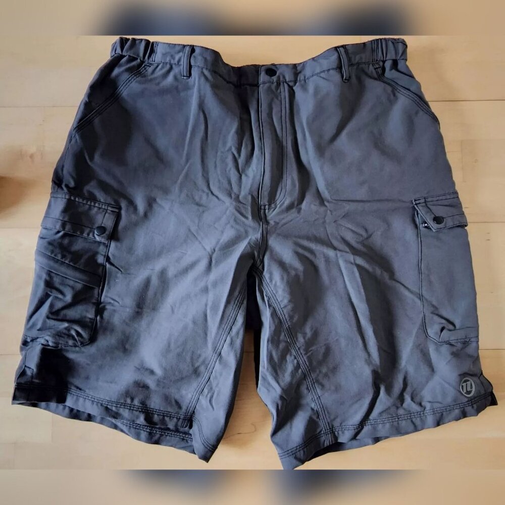 Novara Mountain Biking Shorts Men's Padded Crotch Cargo Pockets Gray Size XL